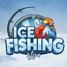 Ice Fishing Live online game logo by Evolution on flaksicasinos.com