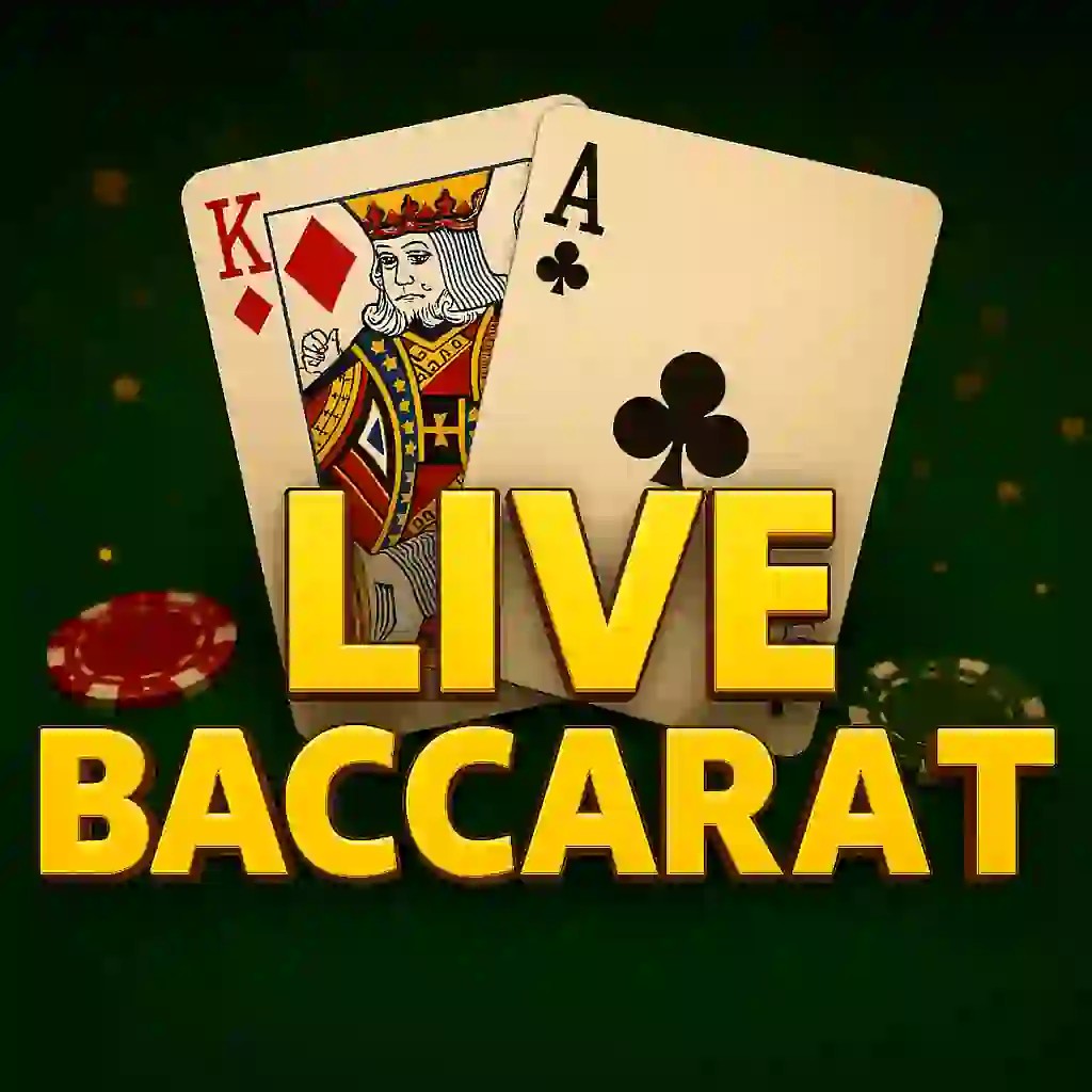 Live Baccarat casino game by Evolution – featured logo at Flaksi Casino