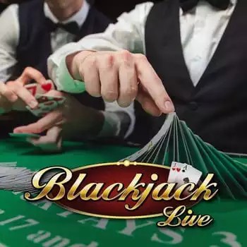 Live Blackjack slot logo by Evolution at Flaksi Casino
