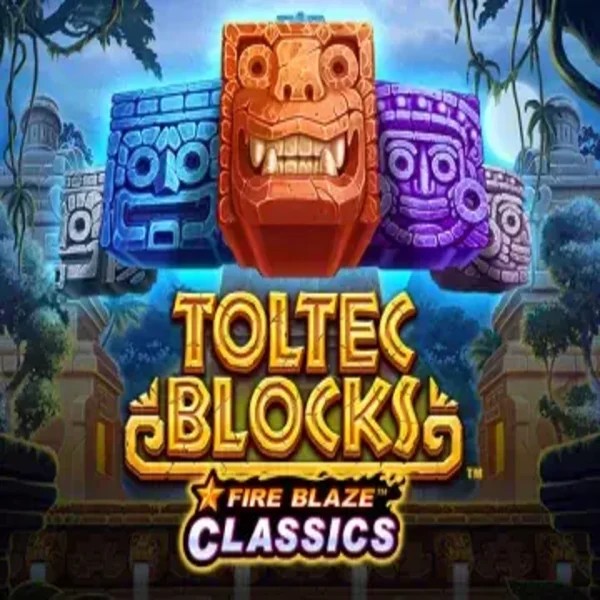 Fire Blaze: Toltec Blocks logo by Rarestone Gaming at Flaksi Casino